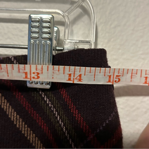 Vintage Hilliard & Hanson purple red plaid wool blend skirt size 8 preppy fall - Picture 4 of 7